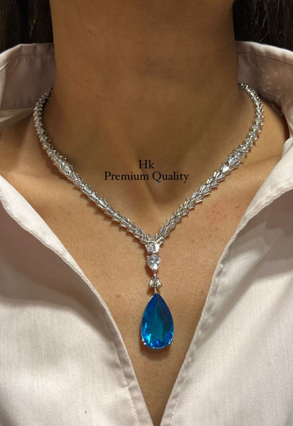 Premium Quality AD CZ Pendant Necklace Set with Earrings – Elegant & Timeless Jewelry