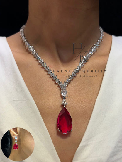 Premium Quality AD CZ Pendant Necklace Set with Earrings – Elegant & Timeless Jewelry