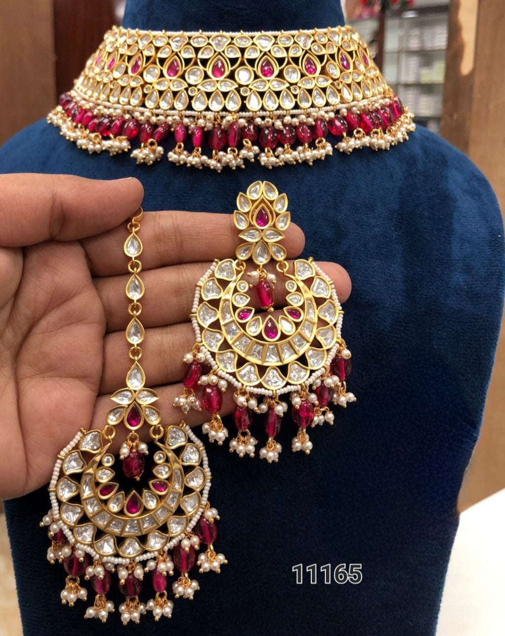 Exquisite Polki Kundan Jewelry Set with Jhumka Earrings and Maangtikka – Radiant Elegance
