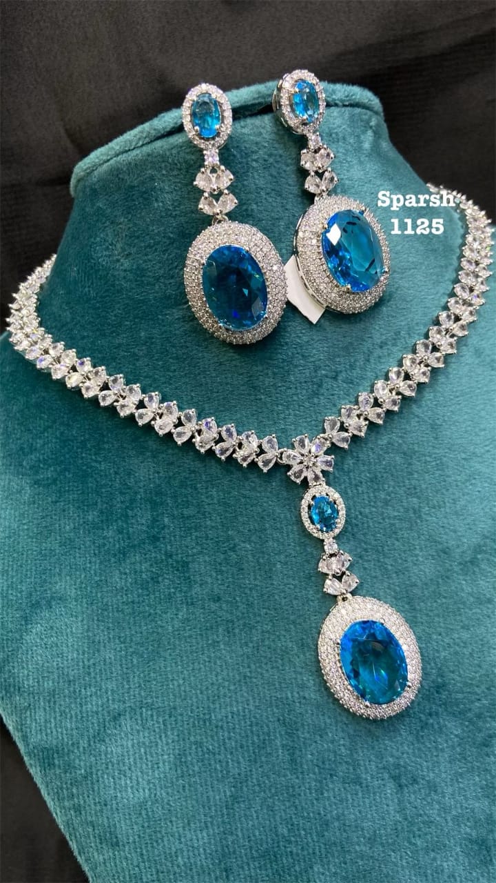 High Quality american diamond Necklace set with  earrings jewelry set