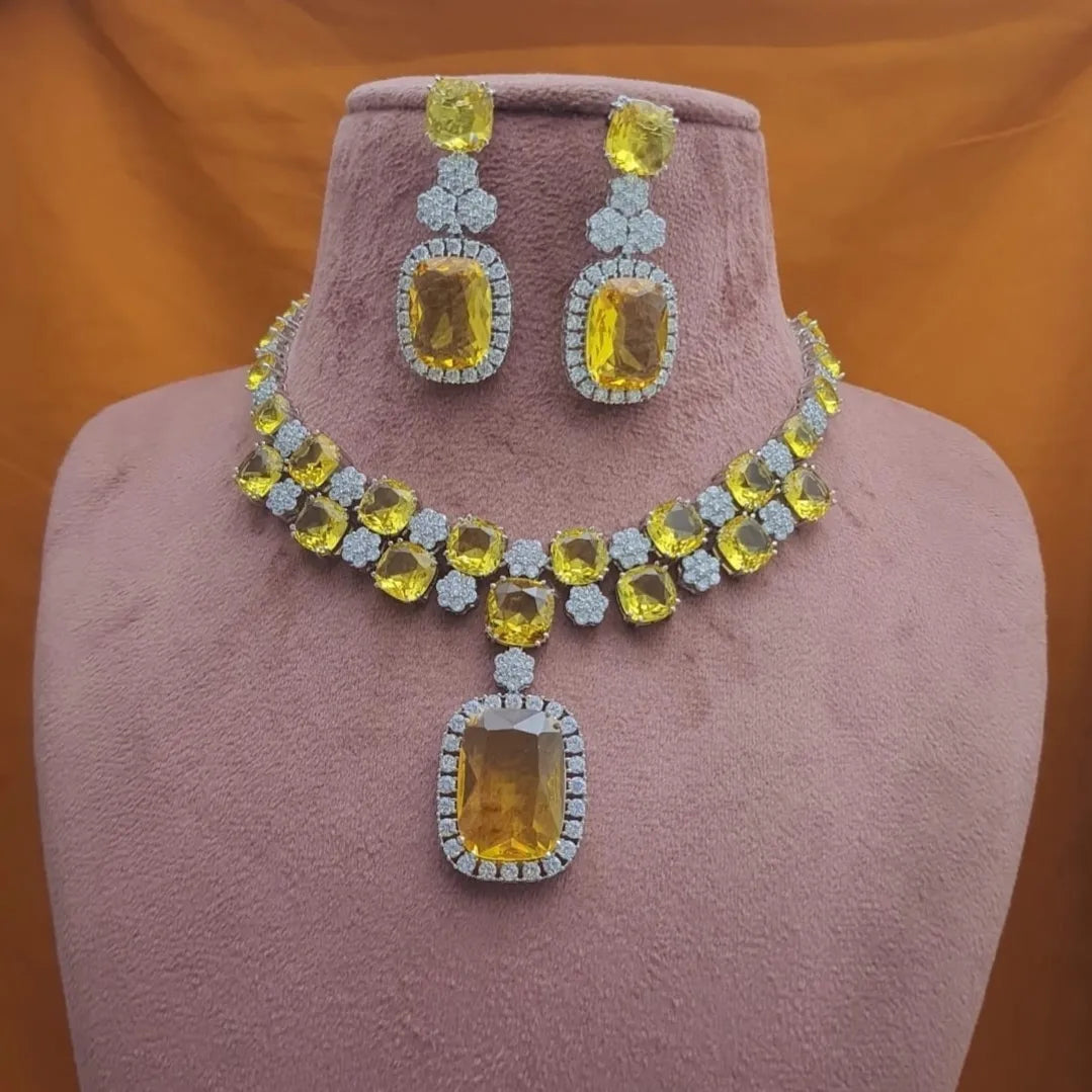 Enchanting Doublet AD Stone Jewelry Set: Elegance Redefined by Sagunittujewel