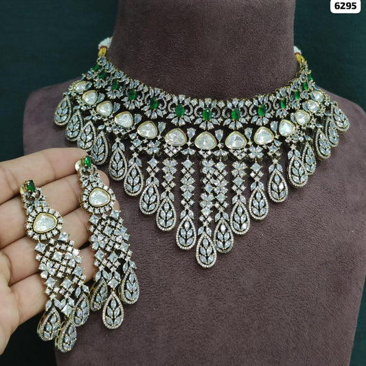 Royal Radiance Polki Kundan AD Choker and Earrings Set