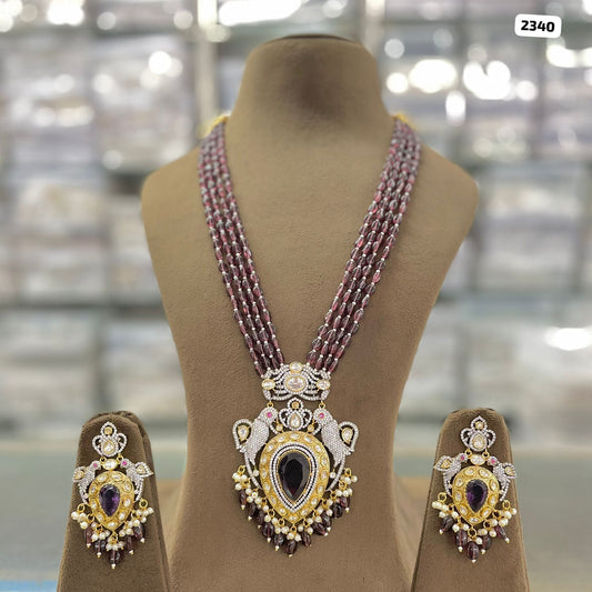 Elegance in Beads Victorian Pendant and Matching Earrings Set