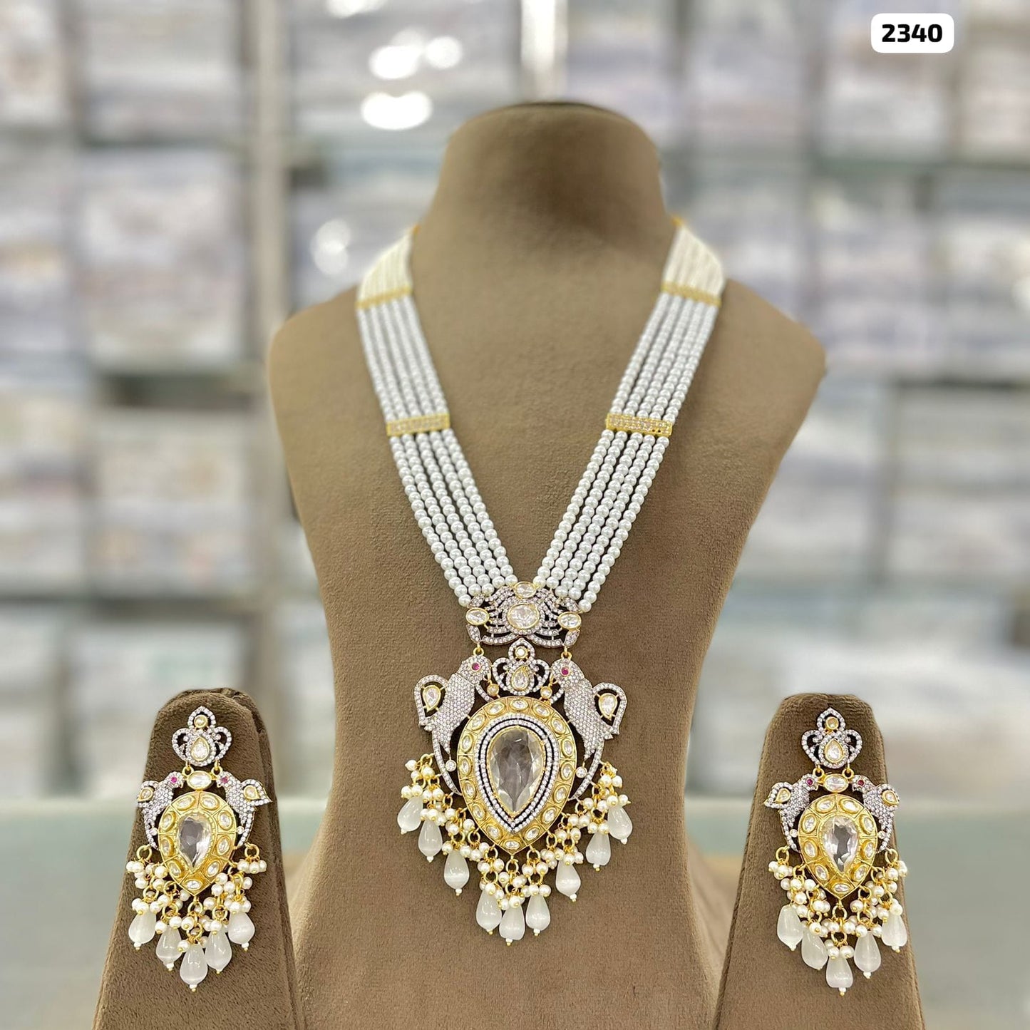 Elegance in Beads Victorian Pendant and Matching Earrings Set