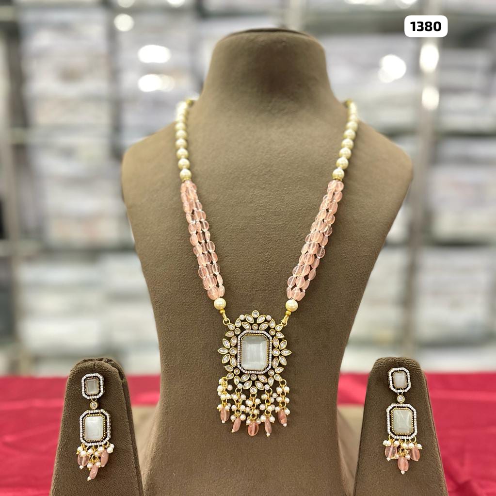 Regal Elegance, Kundan Doublet AD Stone Long Raani Haar Jewelry Set with Matching Earrings
