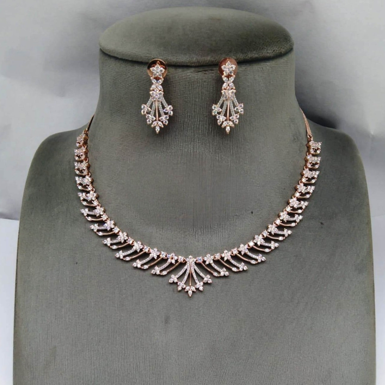 Celestial Charm: American Diamond Necklace and Earrings Set , occassion jewellery,partywear jewellery, wedding jewellery