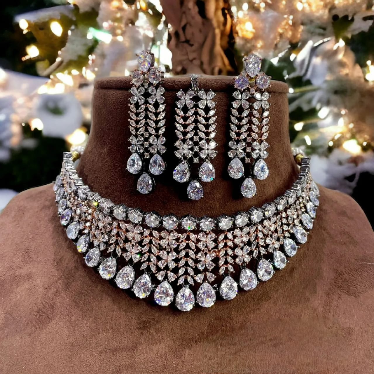 Sagunittujewel's High-Quality American Diamond Choker and Earrings jewellery , Indian jewellery , AD jewellery