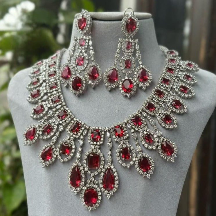 Sagunittujewel: American Diamond Necklace and Earrings Set