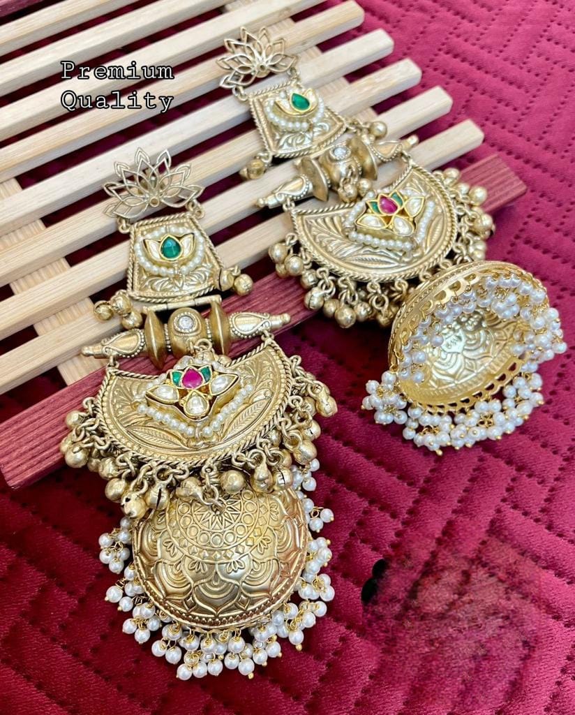 Premium Quality gold /silver plated earrings jewellery  , Gold plated Jhumka , big size earrings