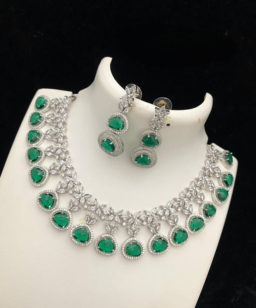 High Quality American diamond necklace set with earring jewellery , Ad jewellery , indian jewellery , costume jewellery