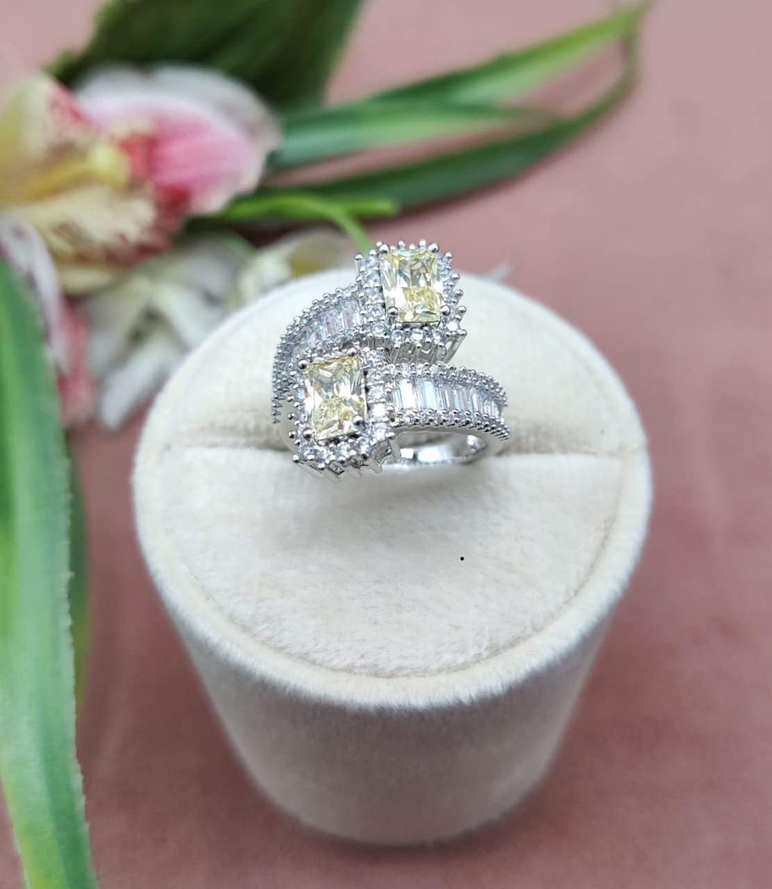 Radiant Brilliance , Adjustable AD Ring - A Sparkling Touch of Elegance ,Indian Jewellery , Adjustable Ring , Engagement Ring