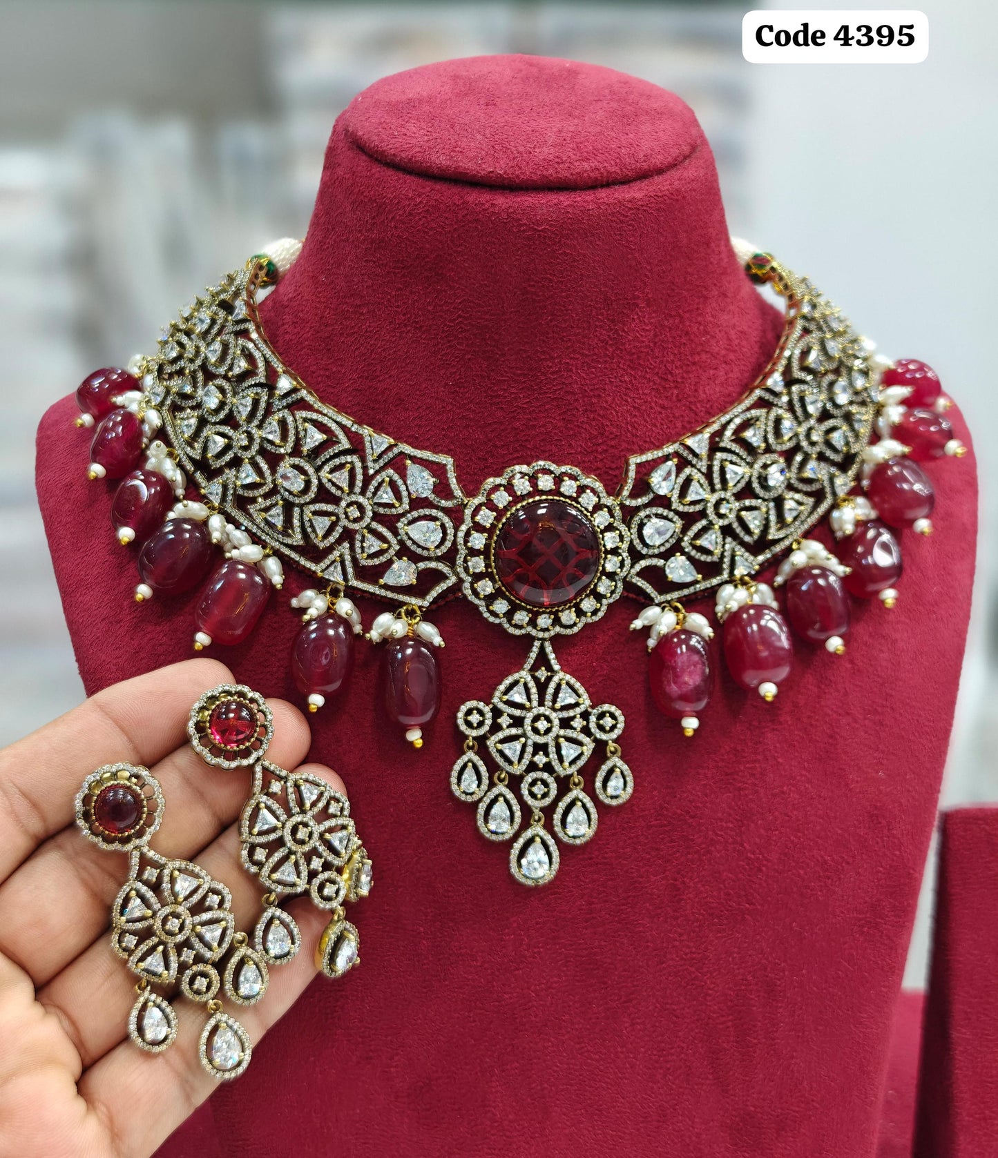 Dazzling Brilliance, Premium Quality American Diamond Necklace Set with Earrings jewellery set , Indian Jewellery