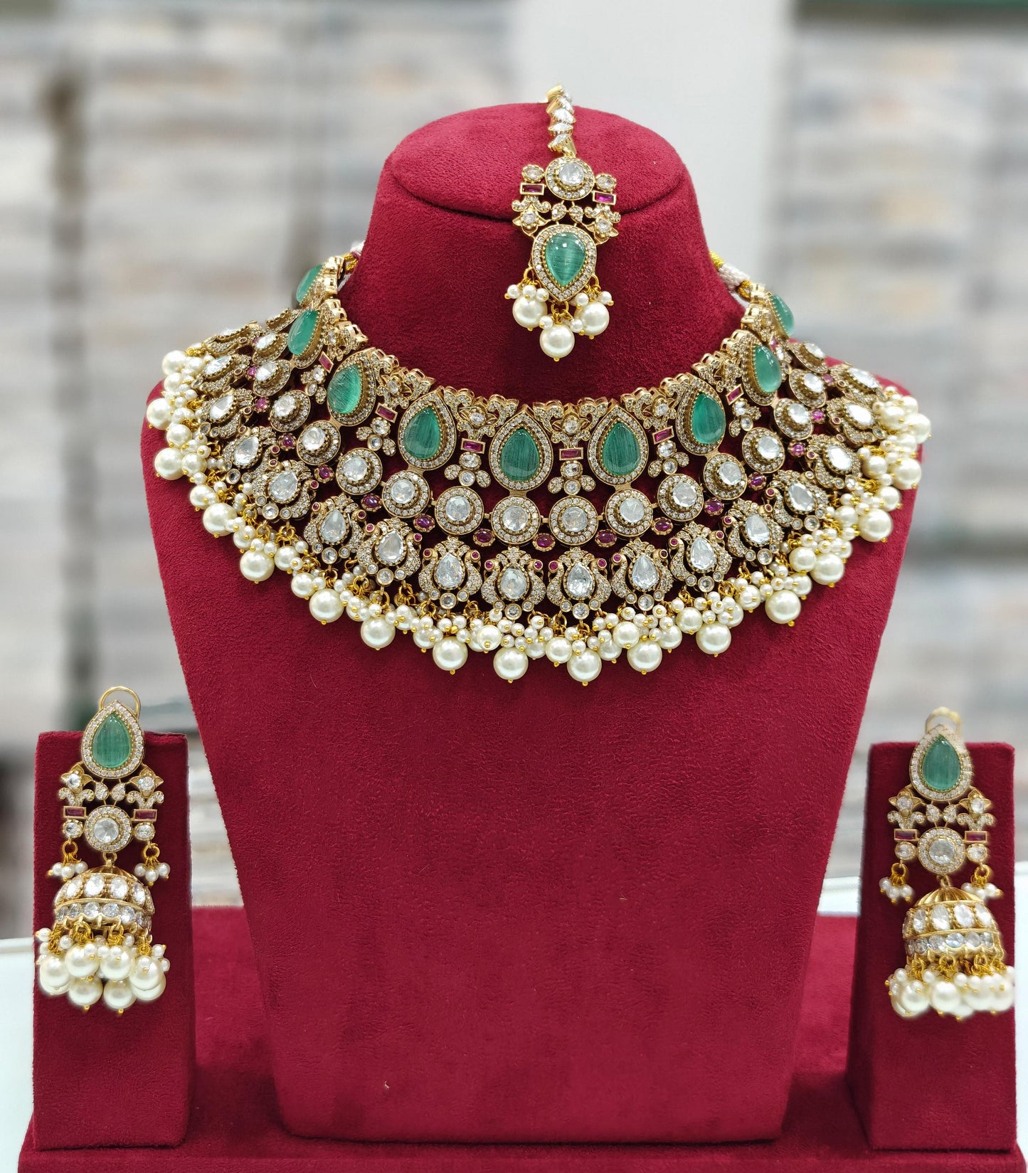 Premium Quality Kundan Choker Jewelry Set with Jhumka Earrings and Maangtikka jewellery set