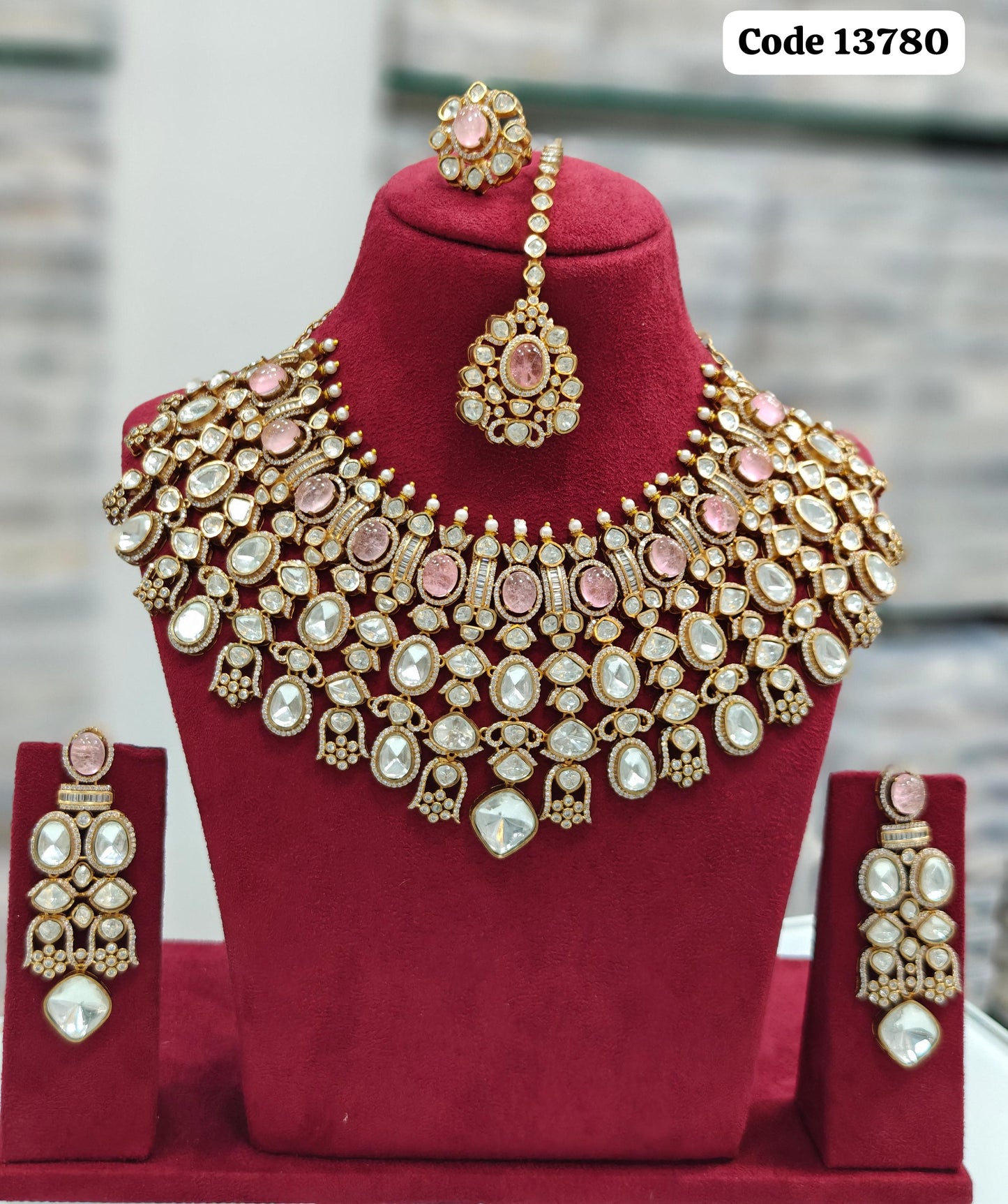 Premium Quality Kundan Choker Jewelry Set with Jhumka Earrings, Maangtikka, and Ring jewellery set , full bridal jewelry , wedding jewellery set