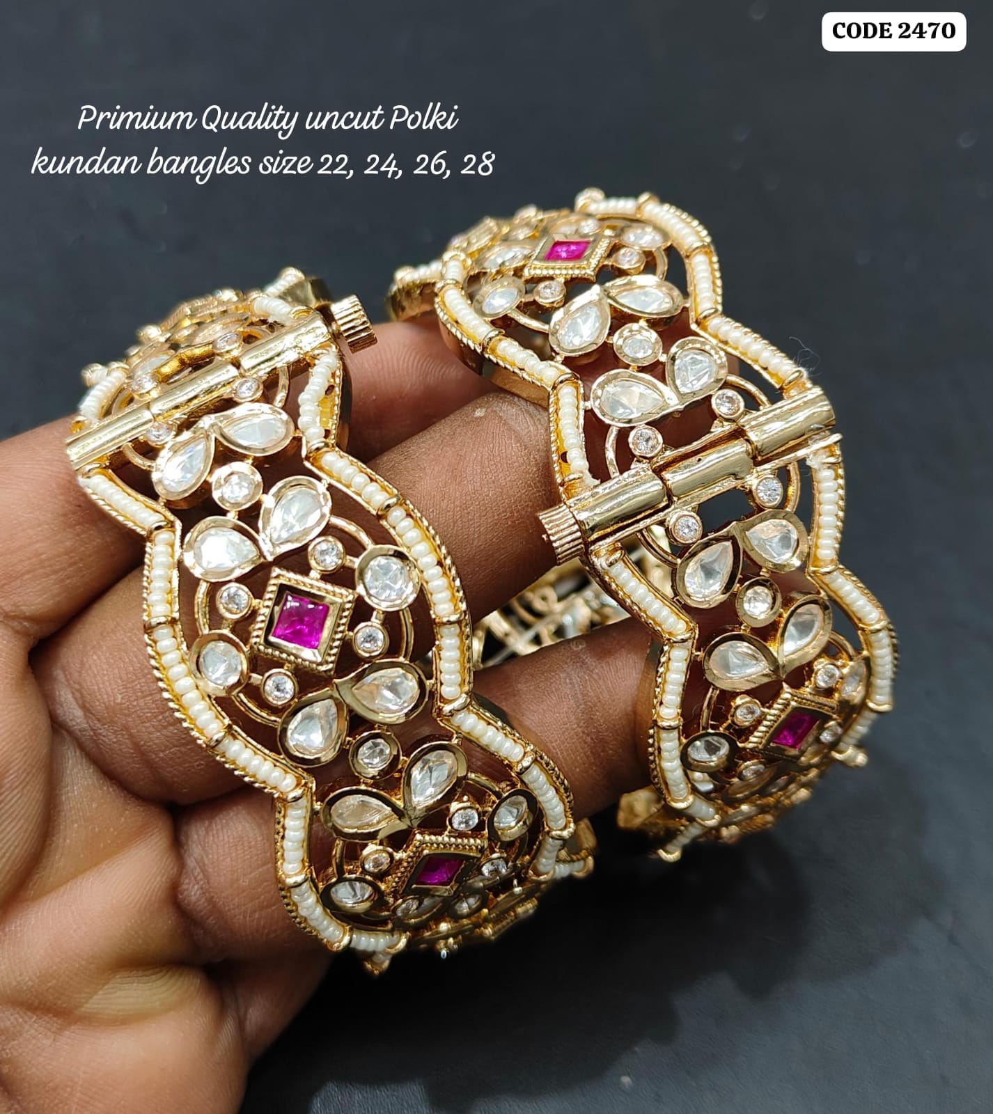 Premium Quality Uncut Polki Kundan Bangles Set , Exquisite Traditional Jewelry , Uncut Polki Bangles,Traditional Jewelry