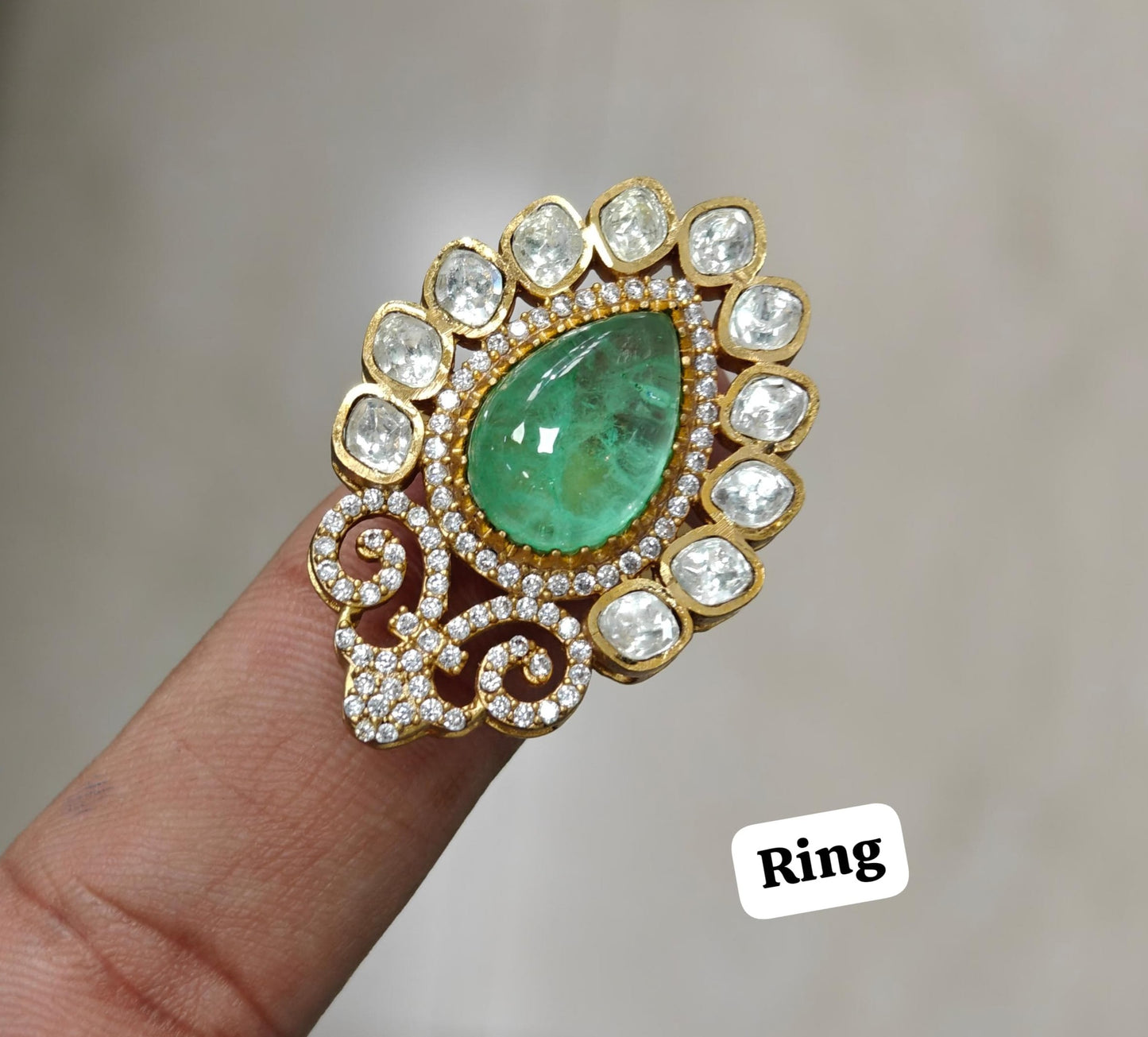 Premium Quality Tyaani Kundan Engagement Ring: Exquisite Bridal Jewelry , Kundan Jewelry , Kundan wedding Ring