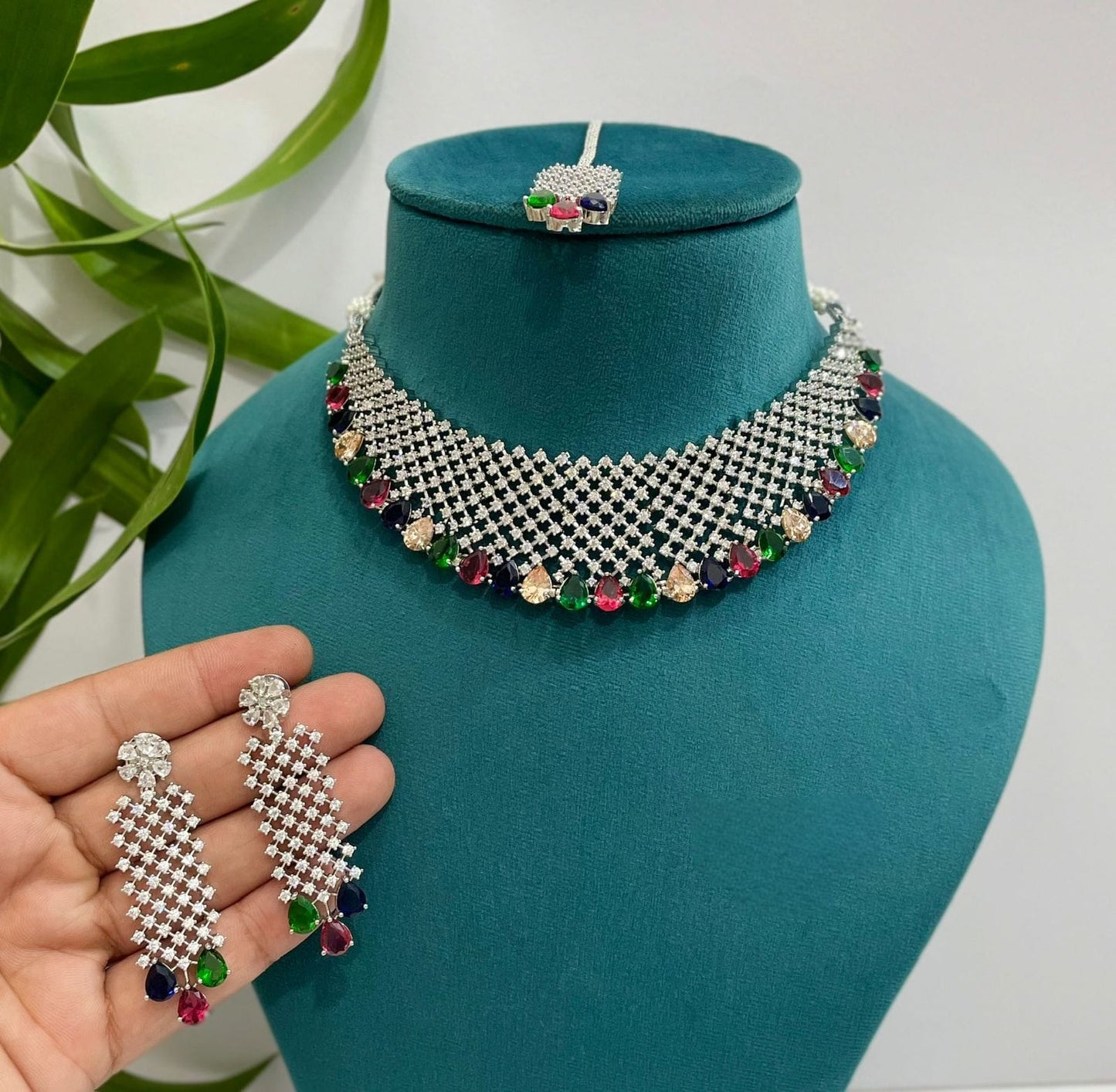 Exquisite American Diamond Necklace Set with Earrings - Premium Quality Jewelry