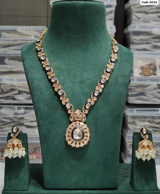 High-Quality Kundan Choker Pendant with Jhumka Earrings Jewelry Set ,Traditional Indian Jewelry