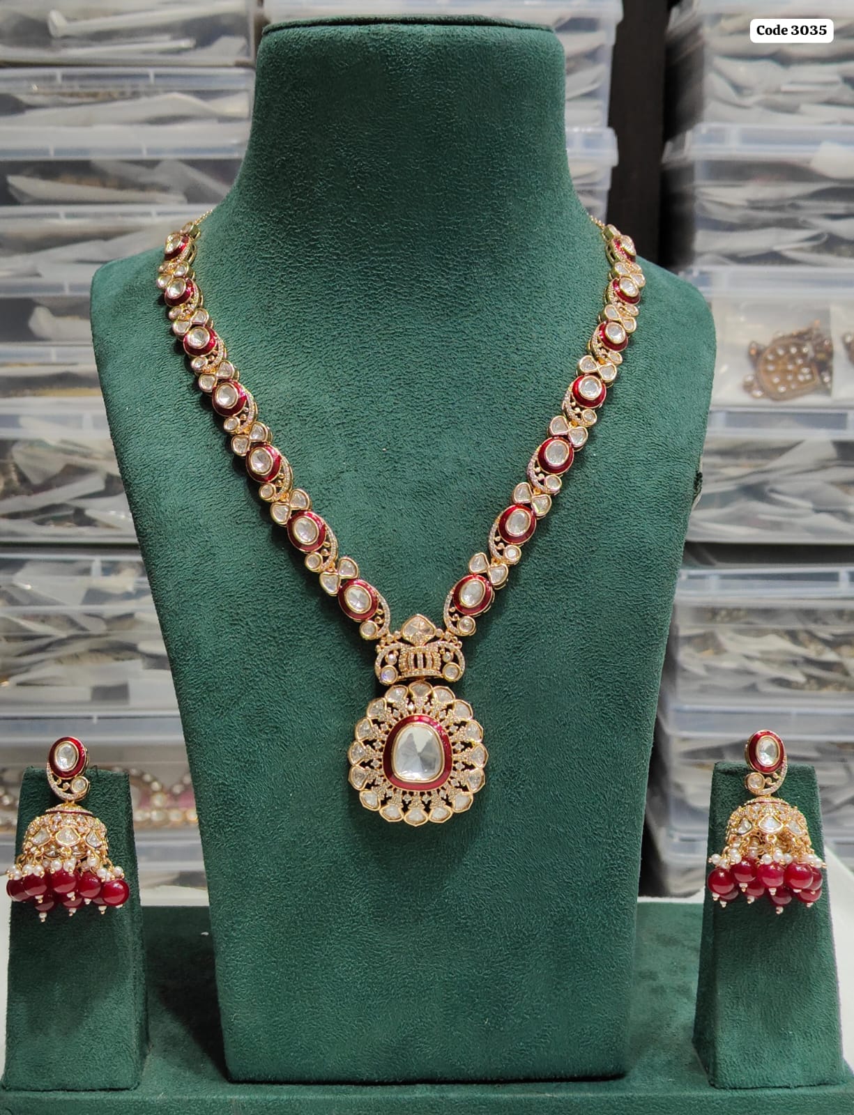 High-Quality Kundan Choker Pendant with Jhumka Earrings Jewelry Set ,Traditional Indian Jewelry