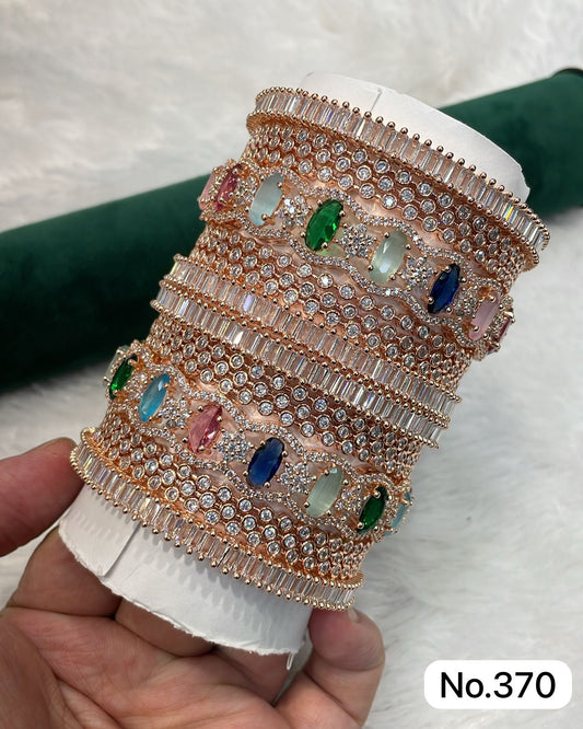 High Quality American Diamond Full Bridal Bangle Jewellery Set , Statement Bangles , Traditional Bridal Bangles