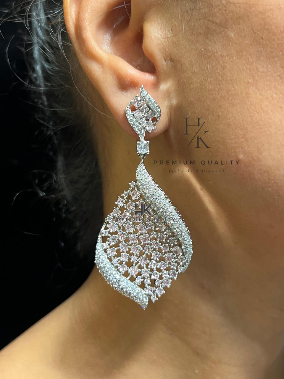 Expensive High End Diamond Earrings Premium American - Main Image