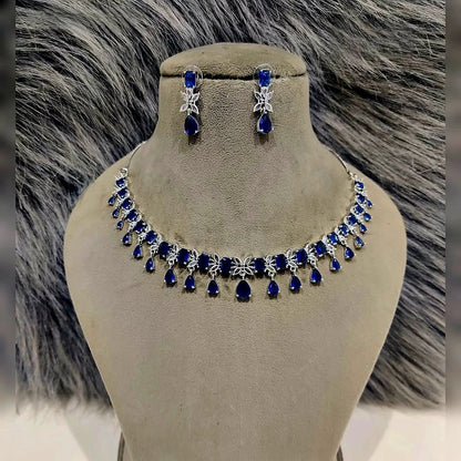 Elegant American Diamond Necklace Set with Matching Earrings – Perfect for Every Occasion