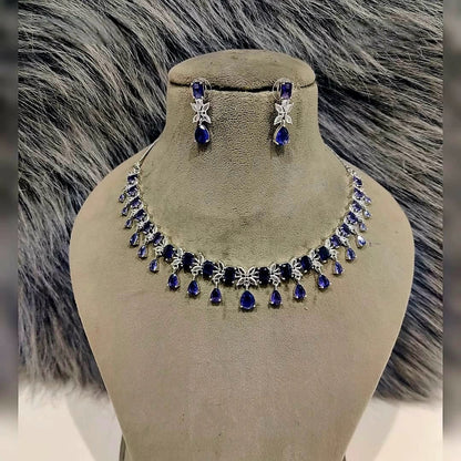 Elegant American Diamond Necklace Set with Matching Earrings – Perfect for Every Occasion