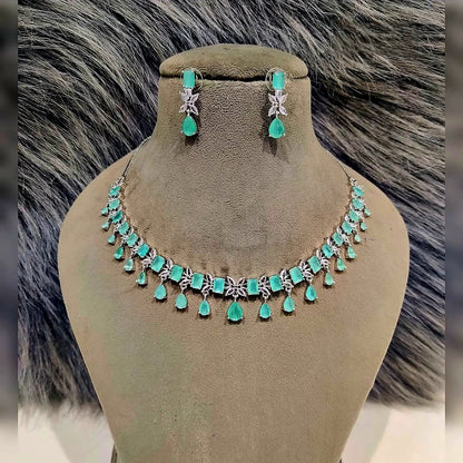 Elegant American Diamond Necklace Set with Matching Earrings – Perfect for Every Occasion