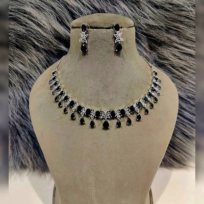 Elegant American Diamond Necklace Set with Matching Earrings – Perfect for Every Occasion