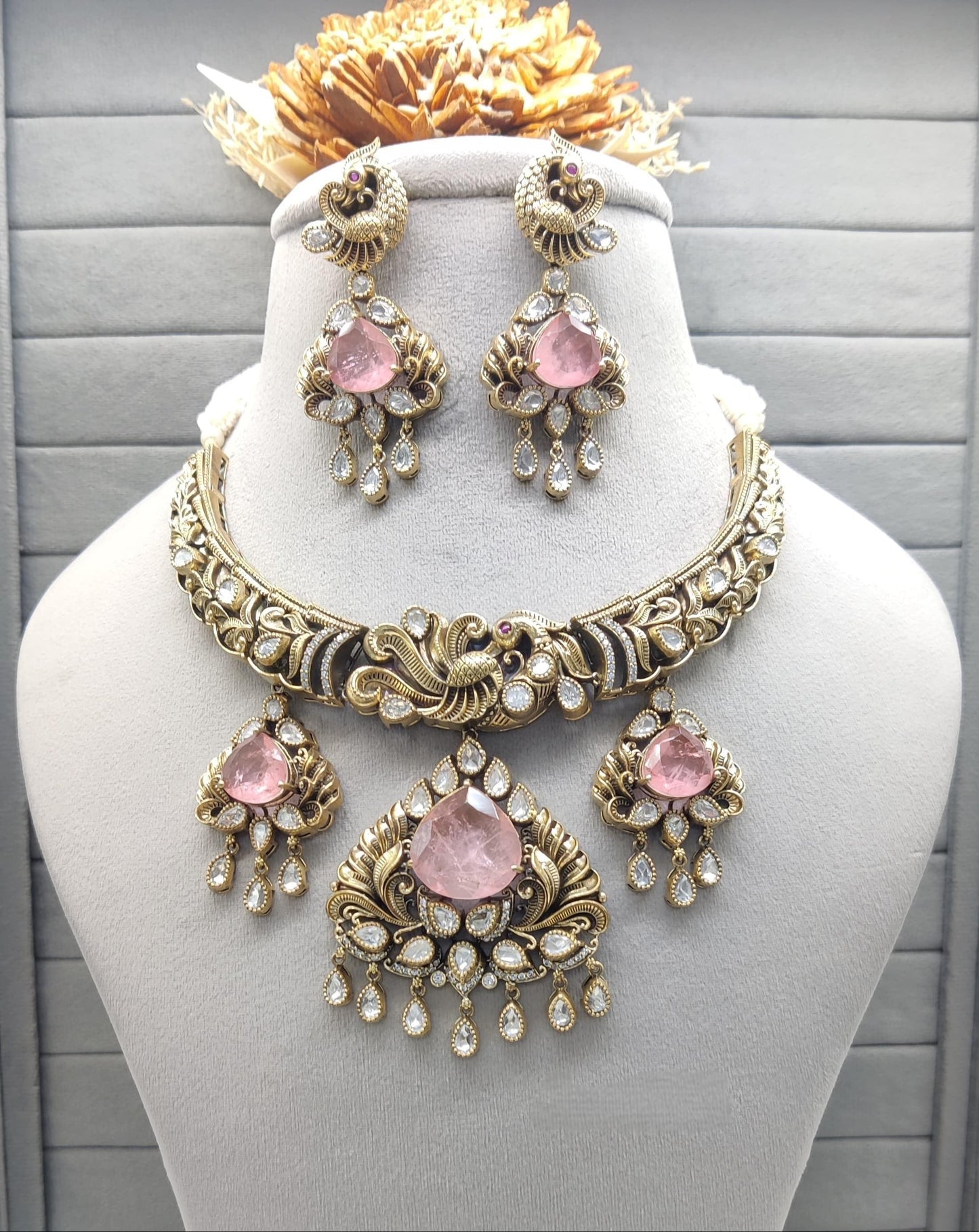 Exquisite Victorian Polished Kundan Necklace Set with Matching Earrings – Premium Quality Jewelry for Special Occasions