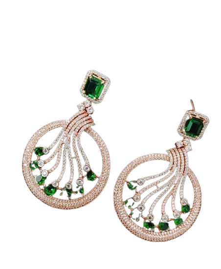 Exquisite Craftsmanship: Handmade American Diamond Earrings - Unparalleled Elegance in Handcrafted Jewelry