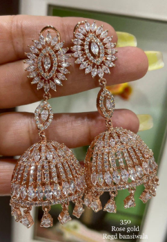 Diamond Luminary: American Diamond Long Jhumka Earrings Collection