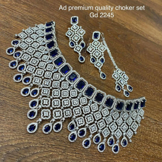 A Touch of Luxury: American Diamond Necklace and Earrings Set