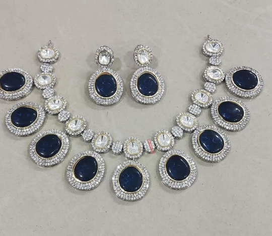 High  Quality pure brass kundan necklace with Earrings jewelry set , kundan neckpiece , indian jewelry