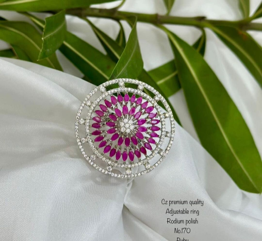 Infinite Elegance: American Diamond Adjustable Engagement and Wedding Ring Set