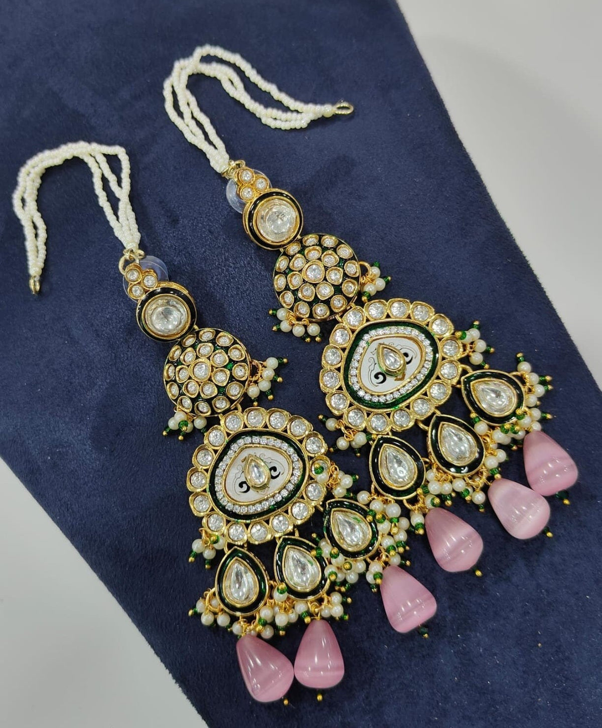 Kundan Earrings: Monalisa Bead Indian Jewelry