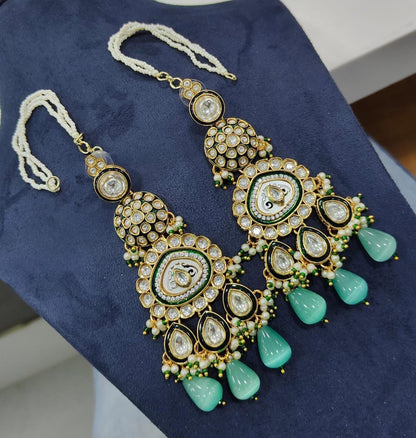 Kundan Earrings: Monalisa Bead Indian Jewelry