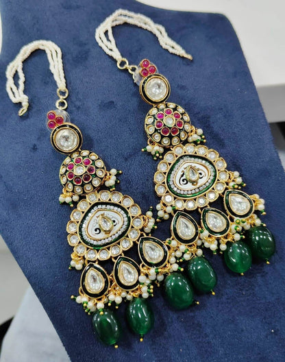 Kundan Earrings: Monalisa Bead Indian Jewelry