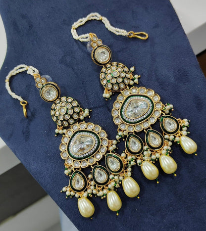 Kundan Earrings: Monalisa Bead Indian Jewelry