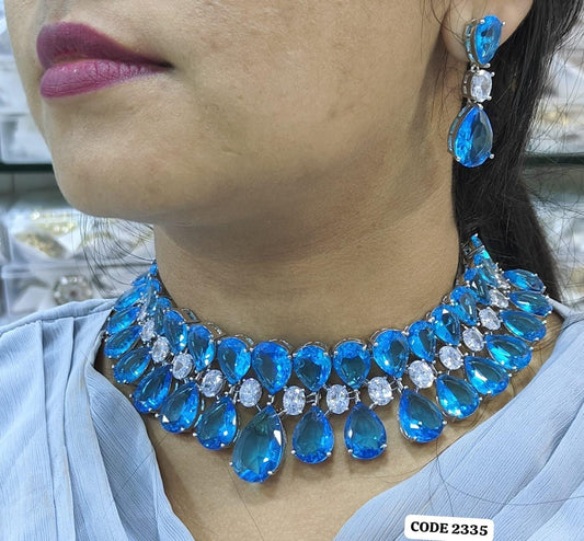 American Diamond Necklace & Earrings Set | Bridal Jewelry