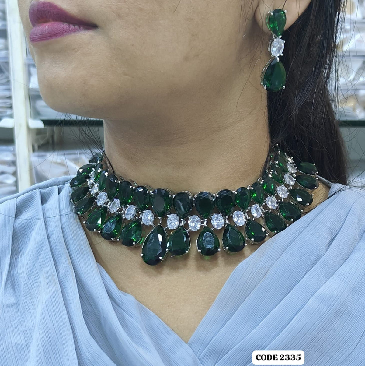 American Diamond Necklace & Earrings Set | Bridal Jewelry