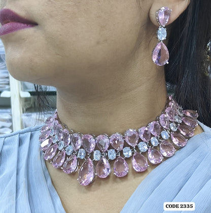 American Diamond Necklace & Earrings Set | Bridal Jewelry