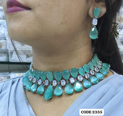 American Diamond Necklace & Earrings Set | Bridal Jewelry