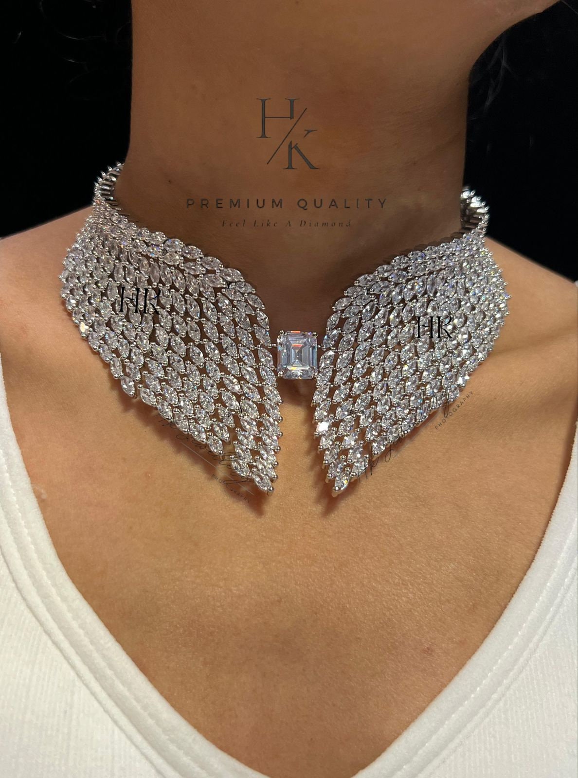 American Diamond Necklace & Earrings Set: Elegant AD Jewelry, Wedding Wear