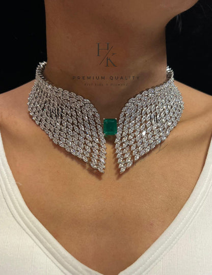 American Diamond Necklace & Earrings Set: Elegant AD Jewelry, Wedding Wear