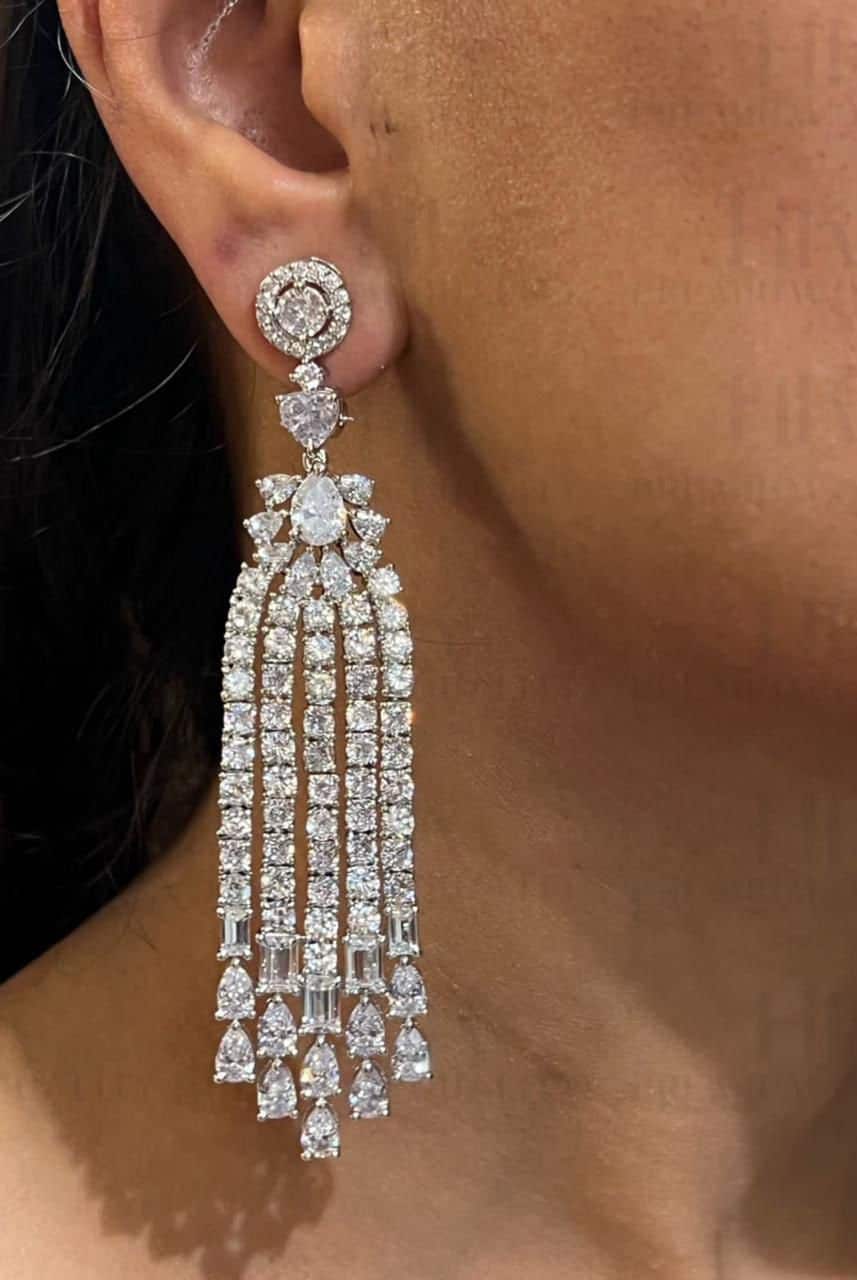 American Diamond Dangle Earrings: Shimmering Indian Jewelry