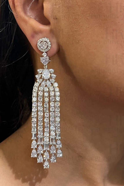 American Diamond Dangle Earrings: Shimmering Indian Jewelry