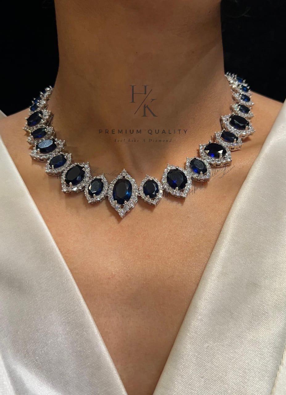 American Diamond Necklace and Earrings Set: Bridal Jewelry