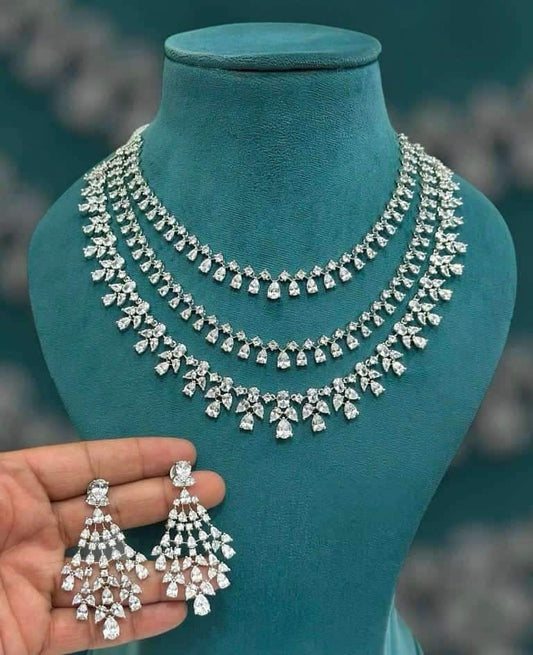 American Diamond Necklace Set: Elegant Bridal Jewelry