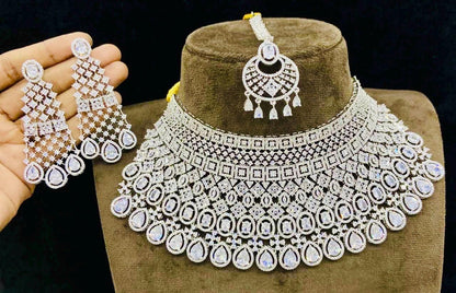 Bridal American Diamond Choker Set: Indian Wedding Jewelry